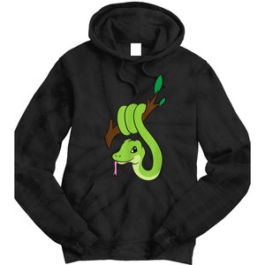 Green Snake On Branch Reptiles Kids Snakes Tie Dye Hoodie