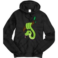 Green Snake On Branch Reptiles Kids Snakes Tie Dye Hoodie