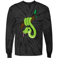 Green Snake On Branch Reptiles Kids Snakes Tie-Dye Long Sleeve Shirt