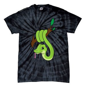 Green Snake On Branch Reptiles Kids Snakes Tie-Dye T-Shirt