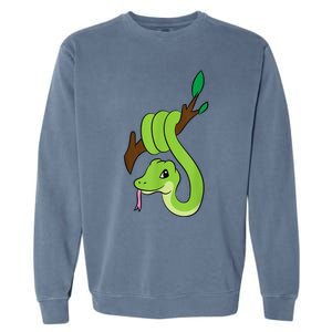 Green Snake On Branch Reptiles Kids Snakes Garment-Dyed Sweatshirt