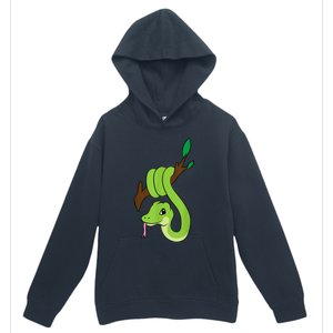 Green Snake On Branch Reptiles Kids Snakes Urban Pullover Hoodie