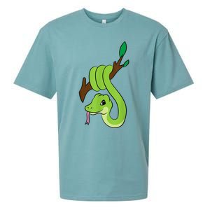 Green Snake On Branch Reptiles Kids Snakes Sueded Cloud Jersey T-Shirt