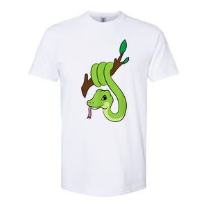 Green Snake On Branch Reptiles Kids Snakes Softstyle CVC T-Shirt