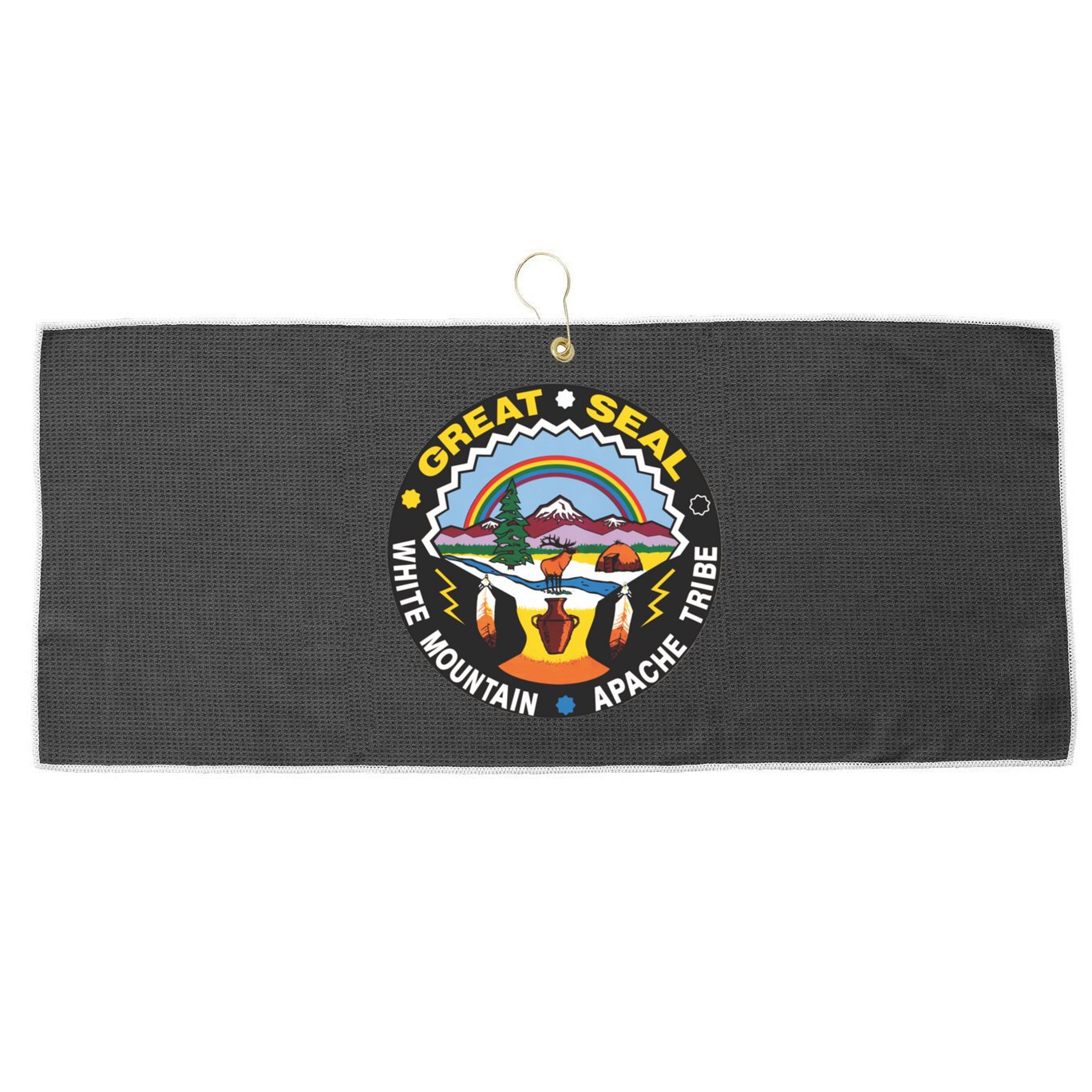 Great Seal Of The White Mountain Large Microfiber Waffle Golf Towel