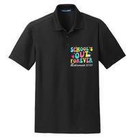 Groovy SchoolS Out Forever Retirement 2024 Dry Zone Grid Polo