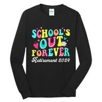 Groovy SchoolS Out Forever Retirement 2024 Tall Long Sleeve T-Shirt