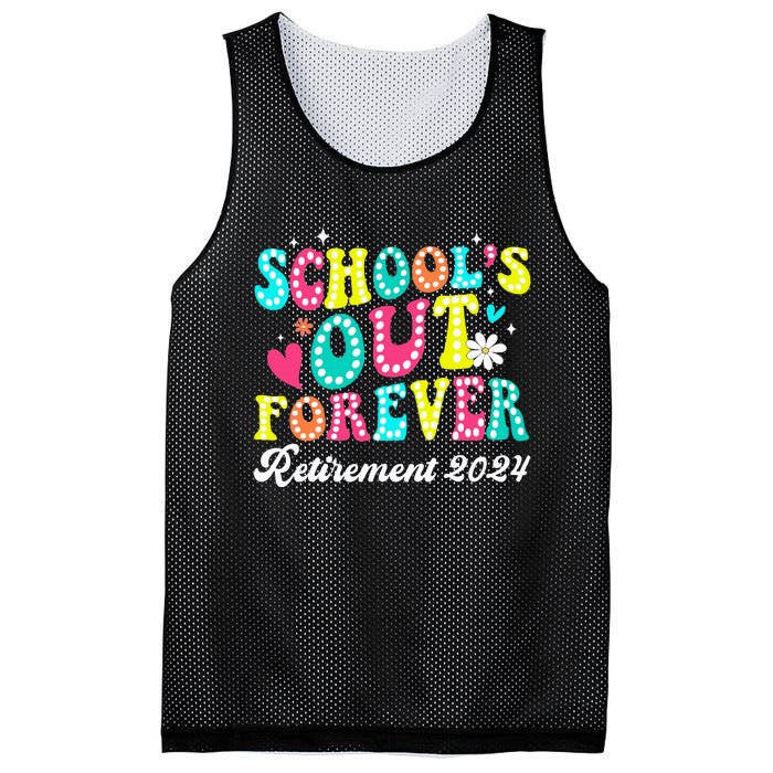 Groovy SchoolS Out Forever Retirement 2024 Mesh Reversible Basketball Jersey Tank