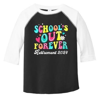 Groovy SchoolS Out Forever Retirement 2024 Toddler Fine Jersey T-Shirt