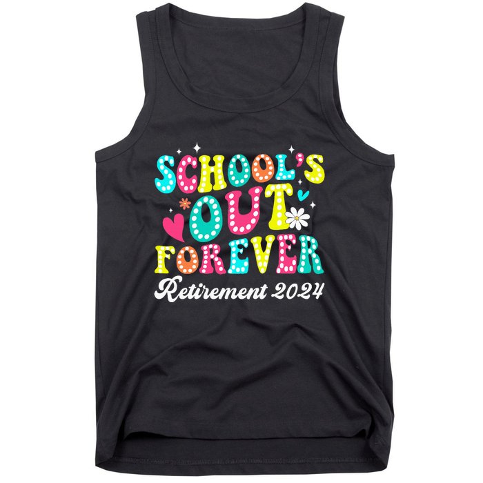 Groovy SchoolS Out Forever Retirement 2024 Tank Top