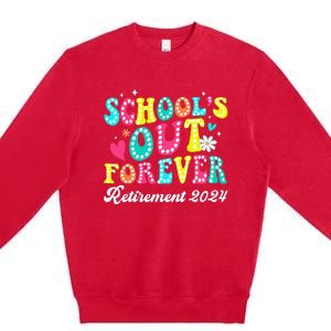 Groovy SchoolS Out Forever Retirement 2024 Premium Crewneck Sweatshirt