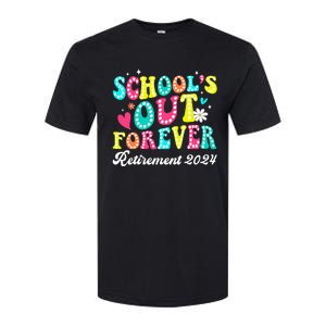 Groovy SchoolS Out Forever Retirement 2024 Softstyle CVC T-Shirt