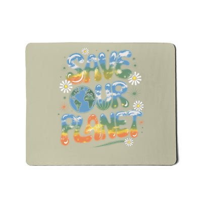 Groovy Save Our Planet Environment Earth Day Women Mousepad