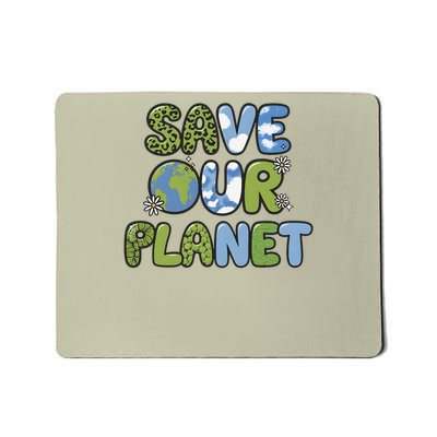 Groovy Save Our Planet Earth Day for Women Mousepad