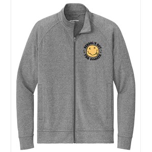 Groovy Schools Out For Summer Smile Face Last Day Of School Stretch Full-Zip Cadet Jacket