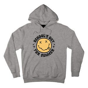 Groovy Schools Out For Summer Smile Face Last Day Of School Tall Hoodie