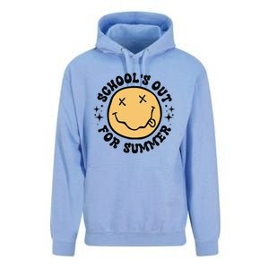 Groovy Schools Out For Summer Smile Face Last Day Of School Unisex Surf Hoodie