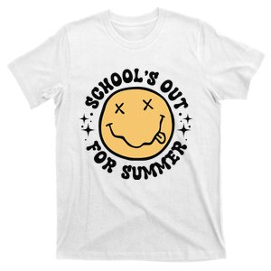 Groovy Schools Out For Summer Smile Face Last Day Of School T-Shirt