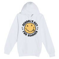 Groovy Schools Out For Summer Smile Face Last Day Of School Premium Pullover Hoodie