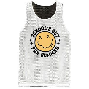 Groovy Schools Out For Summer Smile Face Last Day Of School Mesh Reversible Basketball Jersey Tank