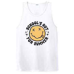 Groovy Schools Out For Summer Smile Face Last Day Of School PosiCharge Competitor Tank