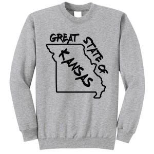 Great State Of Kansas Missouri Marker Trump Joke Tall Sweatshirt