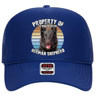 German Shepherd Owner Lover Property Of Gift Cute Dog High Crown Mesh Back Trucker Hat