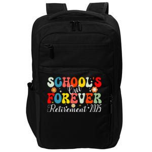 Groovy SchoolS Out Forever Retirement 2025 Retired Teacher Impact Tech Backpack