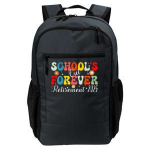 Groovy SchoolS Out Forever Retirement 2025 Retired Teacher Daily Commute Backpack