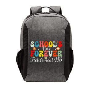 Groovy SchoolS Out Forever Retirement 2025 Retired Teacher Vector Backpack