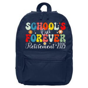 Groovy SchoolS Out Forever Retirement 2025 Retired Teacher 16 in Basic Backpack