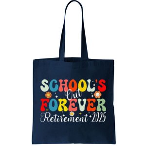 Groovy SchoolS Out Forever Retirement 2025 Retired Teacher Tote Bag