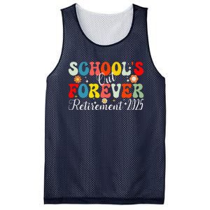 Groovy SchoolS Out Forever Retirement 2025 Retired Teacher Mesh Reversible Basketball Jersey Tank