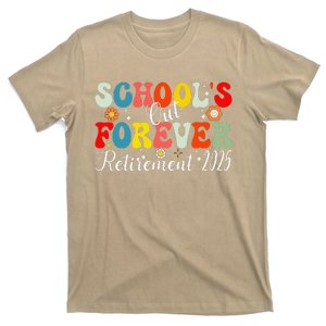 Groovy SchoolS Out Forever Retirement 2025 Retired Teacher T-Shirt