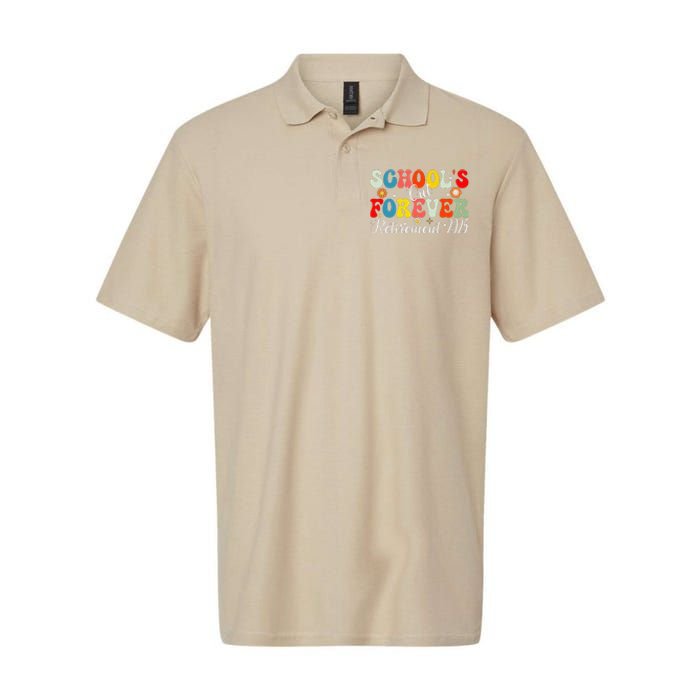 Groovy SchoolS Out Forever Retirement 2025 Retired Teacher Softstyle Adult Sport Polo