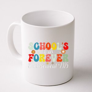 Groovy SchoolS Out Forever Retirement 2025 Retired Teacher Coffee Mug