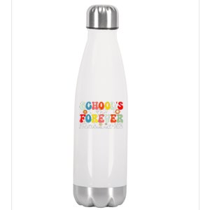 Groovy SchoolS Out Forever Retirement 2025 Retired Teacher Stainless Steel Insulated Water Bottle