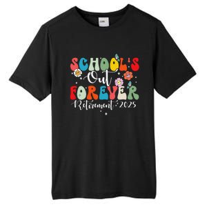 Groovy SchoolS Out Forever Retirement 2025 Retired Teacher Tall Fusion ChromaSoft Performance T-Shirt