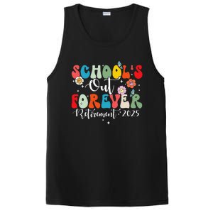 Groovy SchoolS Out Forever Retirement 2025 Retired Teacher PosiCharge Competitor Tank