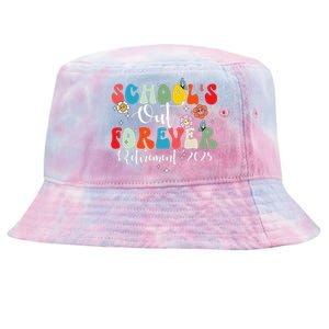 Groovy SchoolS Out Forever Retirement 2025 Retired Teacher Tie-Dyed Bucket Hat