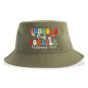 Groovy SchoolS Out Forever Retirement 2025 Retired Teacher Sustainable Bucket Hat