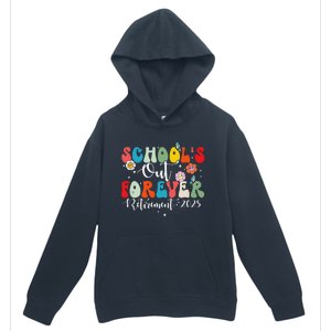 Groovy SchoolS Out Forever Retirement 2025 Retired Teacher Urban Pullover Hoodie