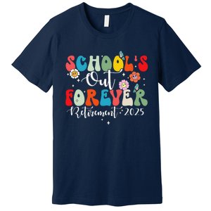 Groovy SchoolS Out Forever Retirement 2025 Retired Teacher Premium T-Shirt