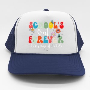 Groovy SchoolS Out Forever Retirement 2025 Retired Teacher Trucker Hat