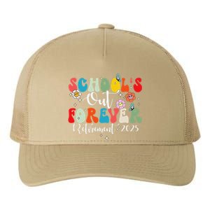 Groovy SchoolS Out Forever Retirement 2025 Retired Teacher Yupoong Adult 5-Panel Trucker Hat