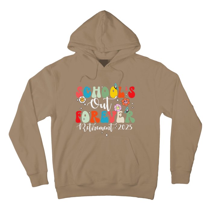 Groovy SchoolS Out Forever Retirement 2025 Retired Teacher Hoodie