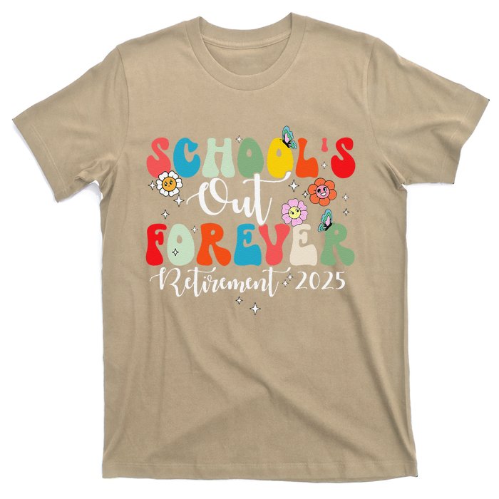 Groovy SchoolS Out Forever Retirement 2025 Retired Teacher T-Shirt