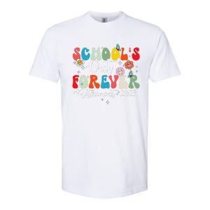 Groovy SchoolS Out Forever Retirement 2025 Retired Teacher Softstyle CVC T-Shirt