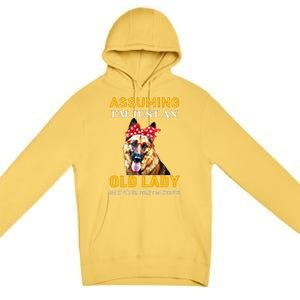 Ger Shepherd Old Lady Assuming Im Just An Old Lady Cute Gift Premium Pullover Hoodie