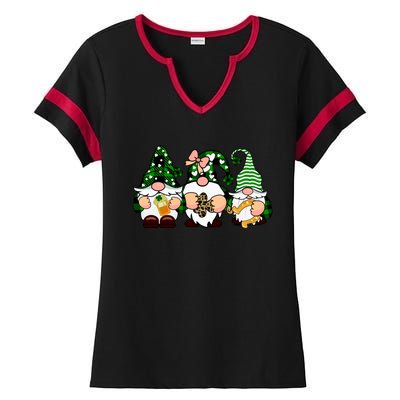 Gnomes St Patrick's Day Ladies Halftime Notch Neck Tee